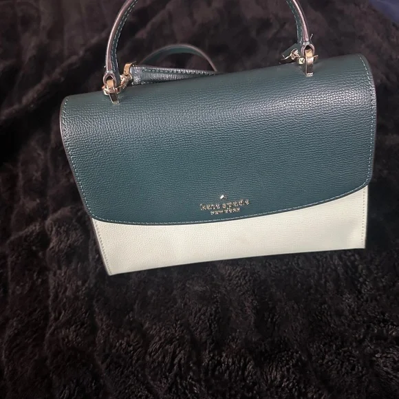 Kate Spade Teal and White Satchel - Picture 1 of 3